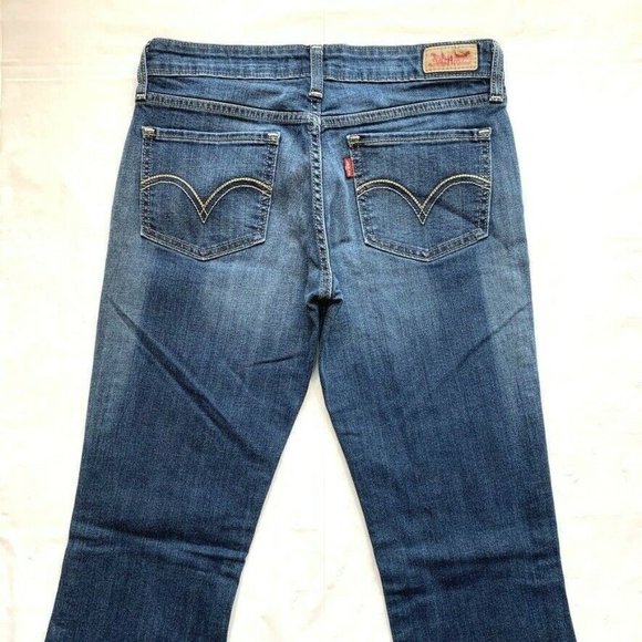 Levi's 518 Superlow Jeans Women 5 (29x31.5) Flare Bootcut Stretch Dark Denim Y2K - Picture 6 of 12